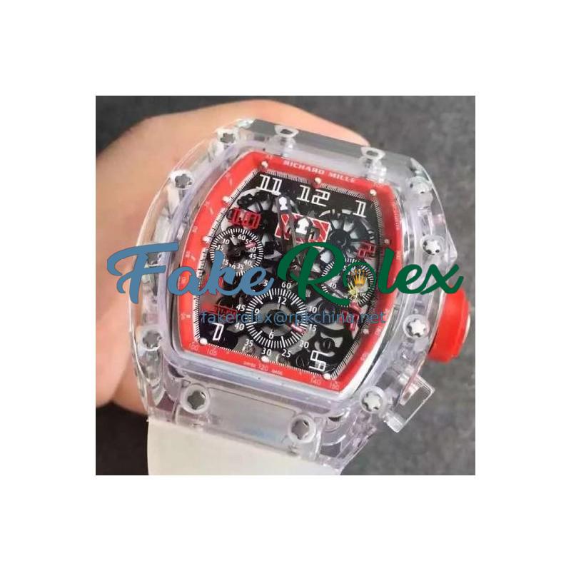 Replica Richard Mille RM011-FM Shappire Red & Skeleton Dial Swiss 7750