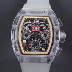 Replica Richard Mille RM011-FM Shappire Cream & Skeleton Dial Swiss 7750