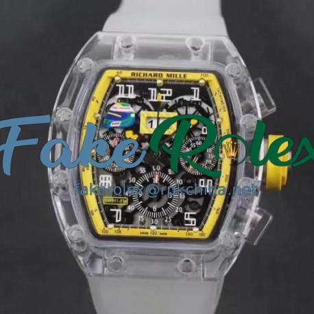 Replica Richard Mille RM011-FM Shappire Yellow & Skeleton Dial Swiss 7750