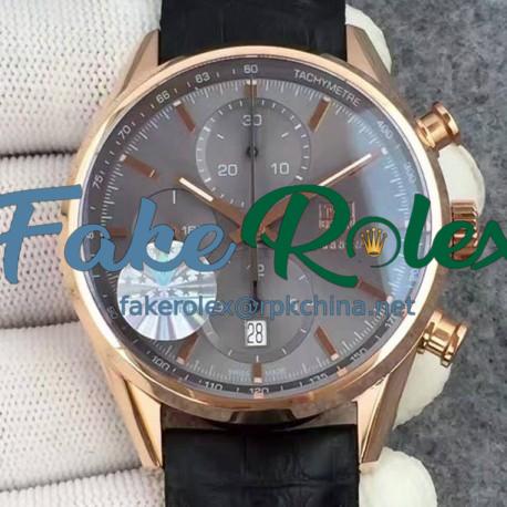 Replica Tag Heuer Carrera Calibre 1887 Rose Gold  Gray Dial Swiss 1887