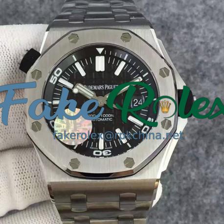 Replica Audemars Piguet Royal Oak Offshore Diver 15710 Stainless Steel Black Dial Swiss 3120