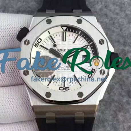 Replica Audemars Piguet Royal Oak Offshore Diver 15710 Stainless Steel White Dial Swiss 3120