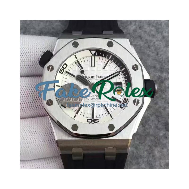 Replica Audemars Piguet Royal Oak Offshore Diver 15710 Stainless Steel White Dial Swiss 3120