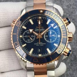 Replica Omega Seamaster Planet Ocean 600M Chronograph Stainless Steel & Rose Gold Blue Dial Swiss 9301