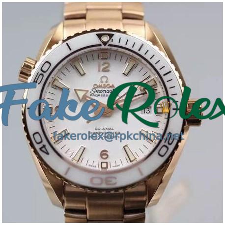 Replica Omega Seamaster Planet Ocean 37mm Rose Gold White Dial Swiss 8501