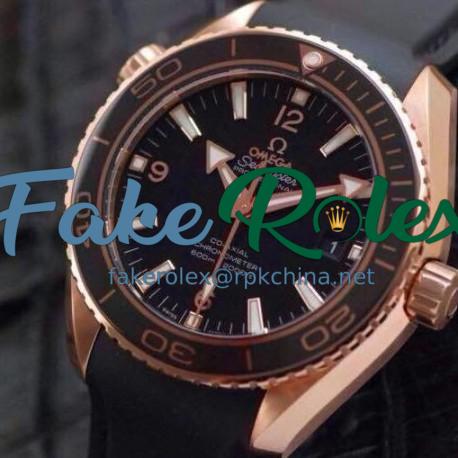 Replica Omega Planet Ocean Professional 42MM Rose Gold Black Dial Swiss 8501