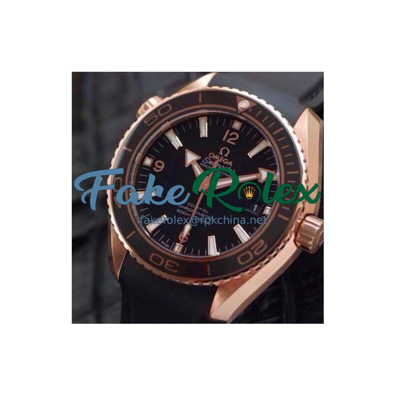 Replica Omega Planet Ocean Professional 42MM Rose Gold Black Dial Swiss 8501