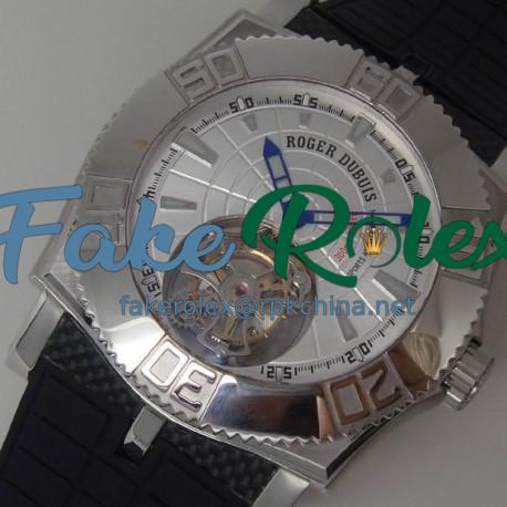 Replica Roger Dubuis Excalibur Easy Diver Tourbillon Stainless Steel Silver Dial Swiss Tourbillon