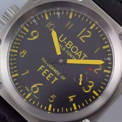 Replica U-Boat Thousands Of Feet 1918 Stainless Steel Black & Yellow Dial Swiss 6497