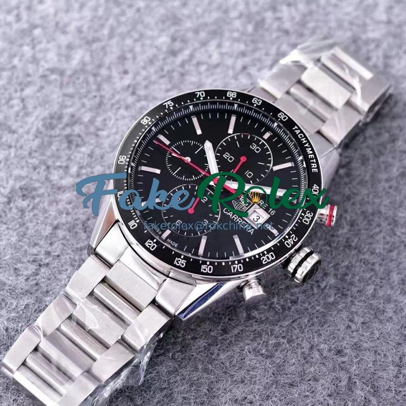 Replica Tag Heuer Carrera Calibre 16 Stainless Steel Black Dial Swiss 7750