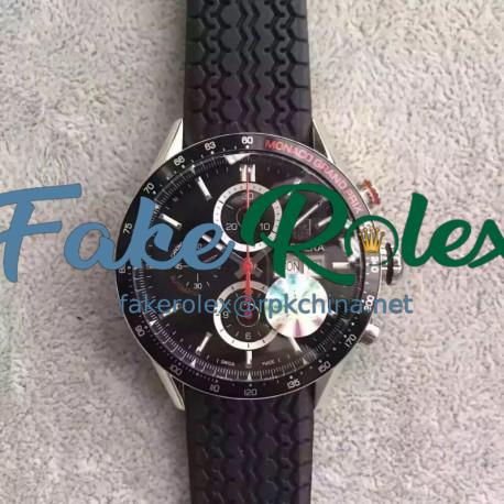 Replica Tag Heuer Carrera Monaco Grand Prix Calibre 16 CV2A1F Stainless Steel Black Dial Swiss Calibre 16