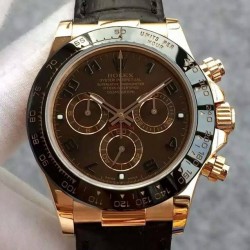 Replica Rolex Daytona Cosmograph 116515LN JH Rose Gold Brown Dial Swiss 4130 Run 6@SEC