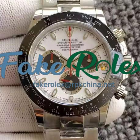 Replica Rolex Daytona Cosmograph 116500LN JH Stainless Steel White Dial & Black Subdials Swiss 4130 Run 6@SEC