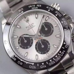 Replica Rolex Daytona Cosmograph 116506LN JF Stainless Steel Silver Dial Swiss 7750 Run 6@SEC