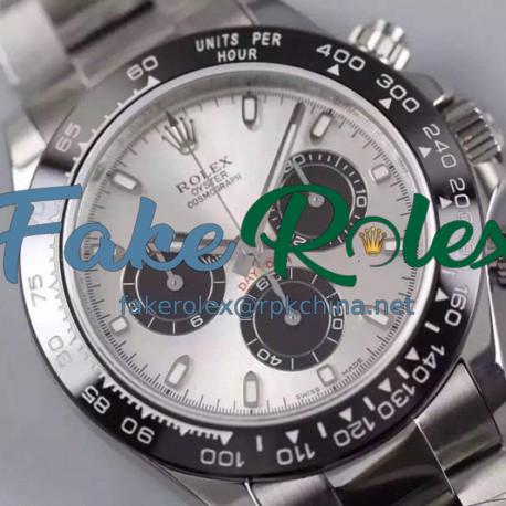 Replica Rolex Daytona Cosmograph 116506LN JF Stainless Steel Silver Dial Swiss 7750 Run 6@SEC