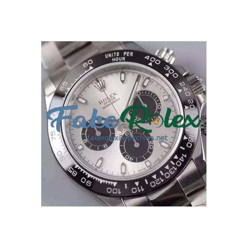 Replica Rolex Daytona Cosmograph 116506LN JF Stainless Steel Silver Dial Swiss 7750 Run 6@SEC