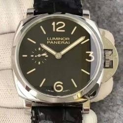 Replica Panerai Luminor Due 3 Days Acciaio PAM 676 V6 Stainless Steel Black Dial Swiss P1000