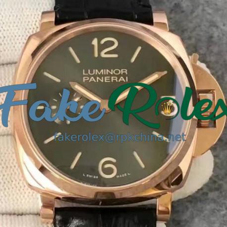 Replica Panerai Luminor Due 3 Days PAM 677 V6 Rose Gold Anthracite Dial Swiss P1000