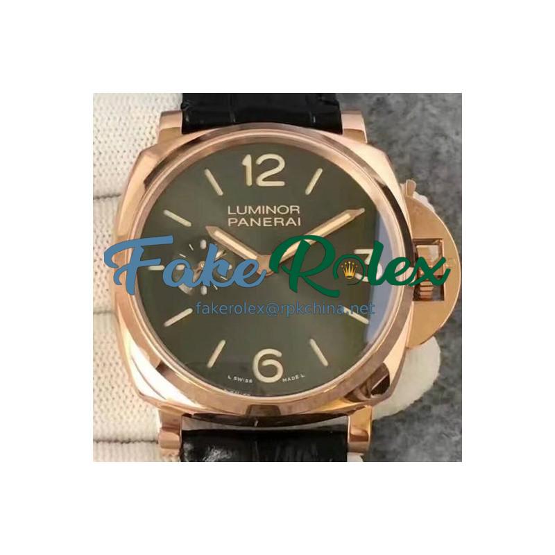 Replica Panerai Luminor Due 3 Days PAM 677 V6 Rose Gold Anthracite Dial Swiss P1000