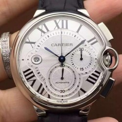 Replica Cartier Ballon Bleu Chronograph SS White Dial Swiss 7750