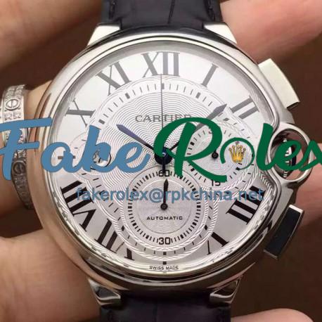 Replica Cartier Ballon Bleu Chronograph SS White Dial Swiss 7750