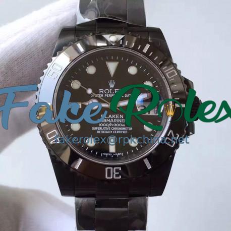 Replica Rolex Submariner Date 116610LN Blaken JF PVD Black Dial Swiss 2836-2