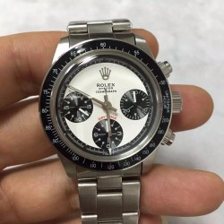 Replica Rolex Daytona Cosmograph 6263 Paul Newman Stainless Steel White Dial Swiss 7750 Run 9@SEC