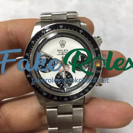 Replica Rolex Daytona Cosmograph 6263 Paul Newman Stainless Steel White Dial Swiss 7750 Run 9@SEC