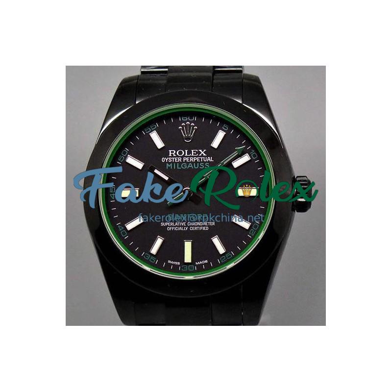 Replica Rolex Milgauss 116400GV Bamford JF PVD Black Dial Swiss 2836-2