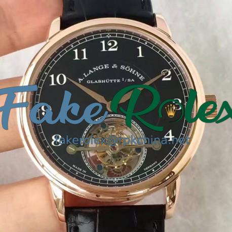 Replica A. Lange & Sohne 1815 Tourbillon 730.032 Rose Gold Black Dial Swiss L102.1