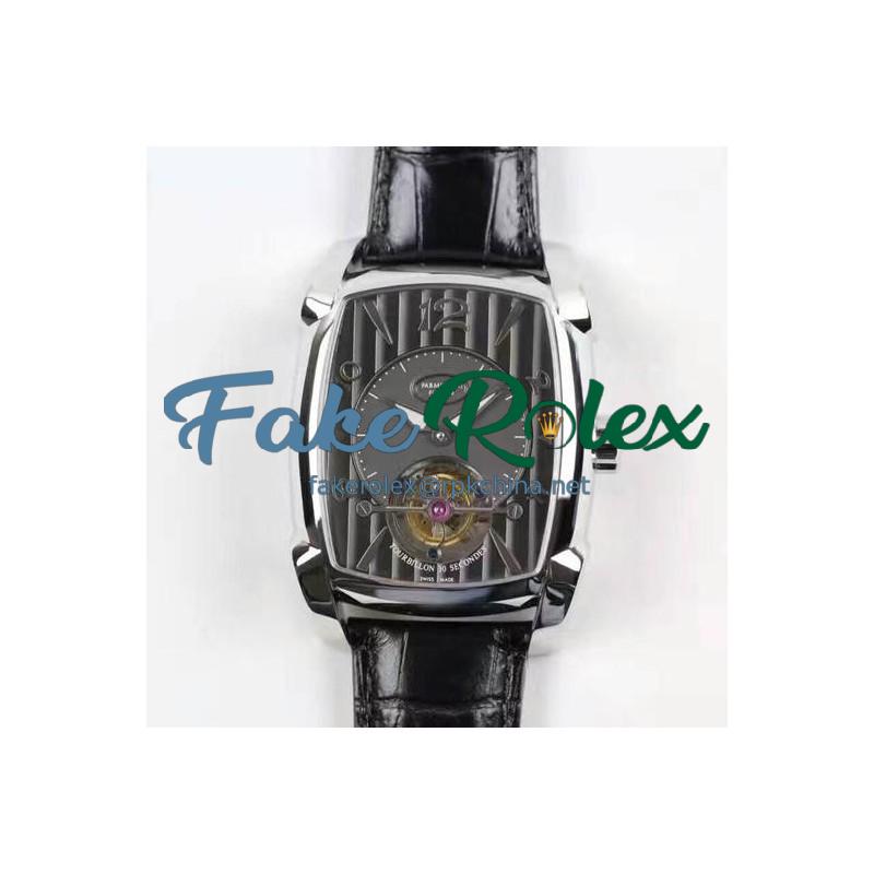 Replica Parmigiani Fleurier Kalpa XL Tourbillon Stainless Steel Black Dial Swiss Tourbillon PF500