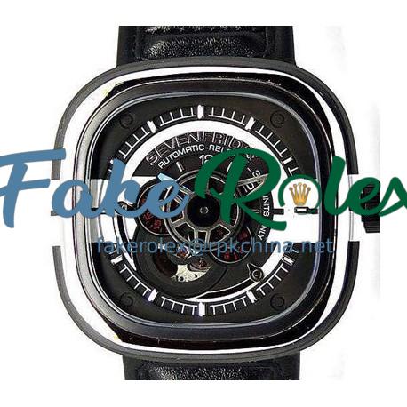 Replica Sevenfriday P3 BB PVD Black & White Dial Miyota 82S7