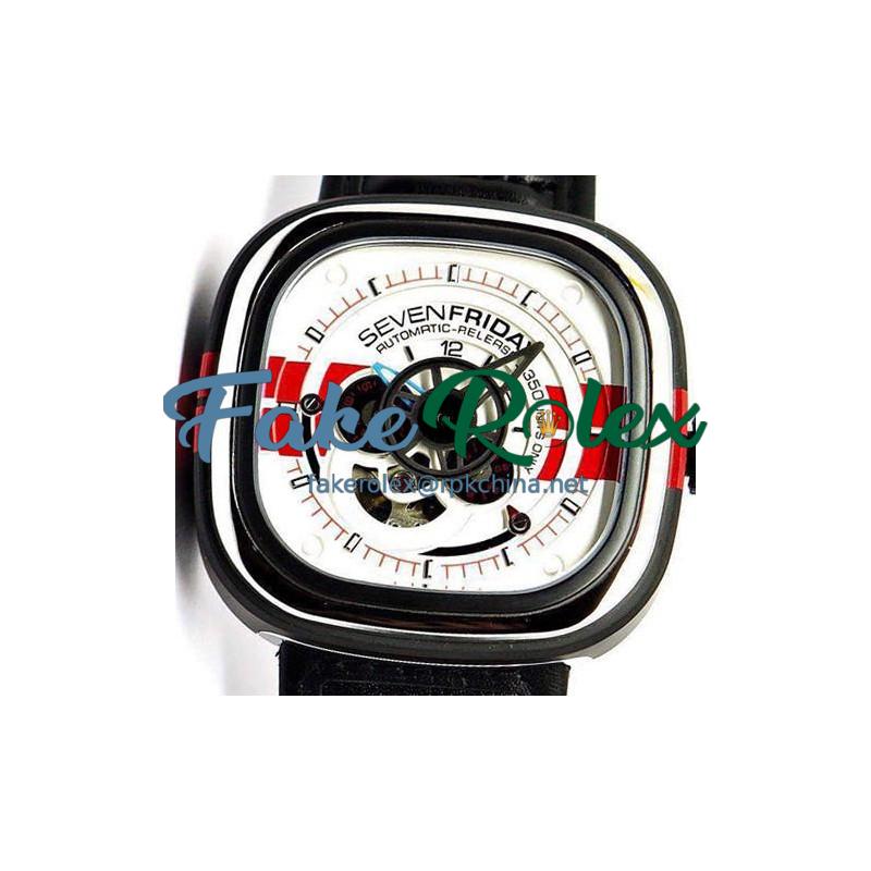 Replica Sevenfriday P3 BB PVD White & Red Dial Miyota 82S7