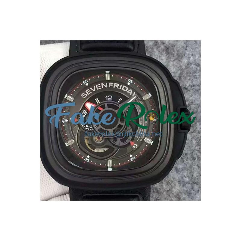 Replica SevenFriday Industrial Engines SF-P3/01 B0562 PVD Black Dial Miyota 82S7