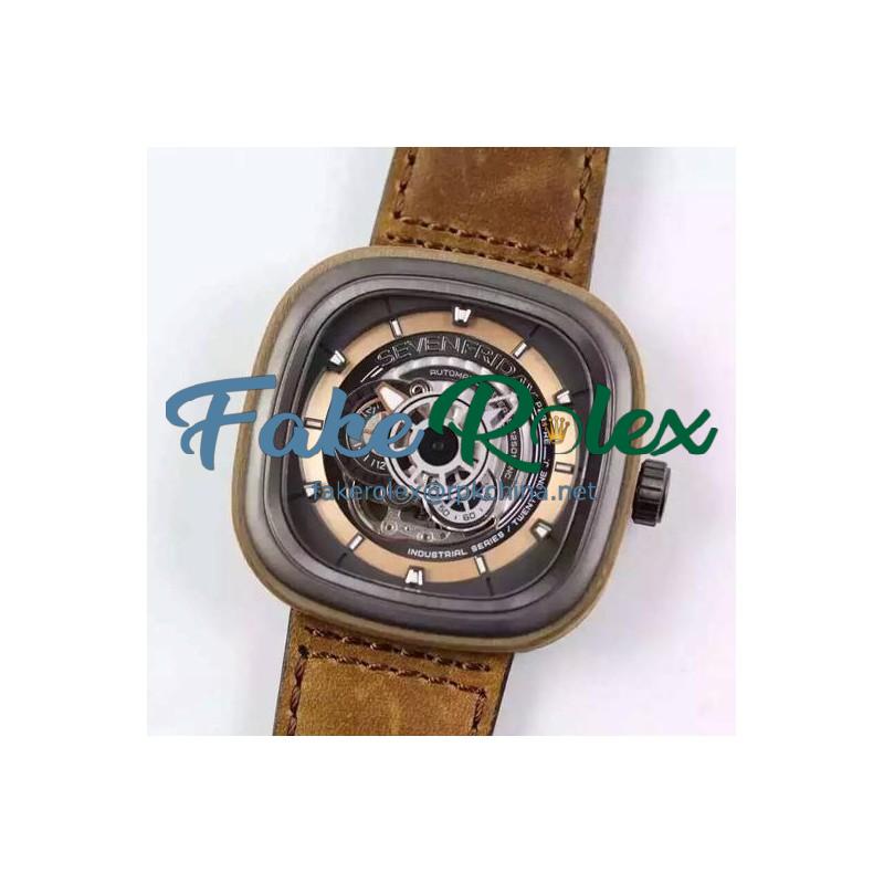 Replica SevenFriday P2B/03-W Woody Gold Dial Miyota 82S7