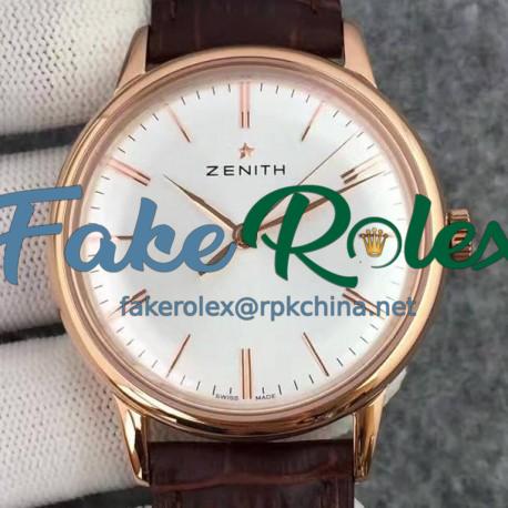 Replica Zenith Elite 6150 18.2270.6150/01.C498 Rose Gold White Dial Swiss Elite 6150