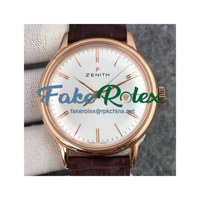 Replica Zenith Elite 6150 18.2270.6150/01.C498 Rose Gold White Dial Swiss Elite 6150