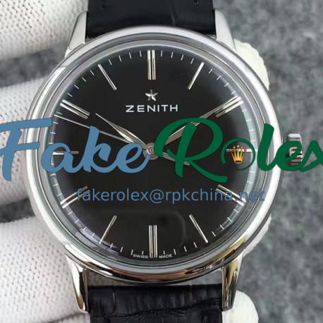 Replica Zenith Elite 6150 03.2270.6150/01.C493 Stainless Steel Black Dial Swiss Elite 6150