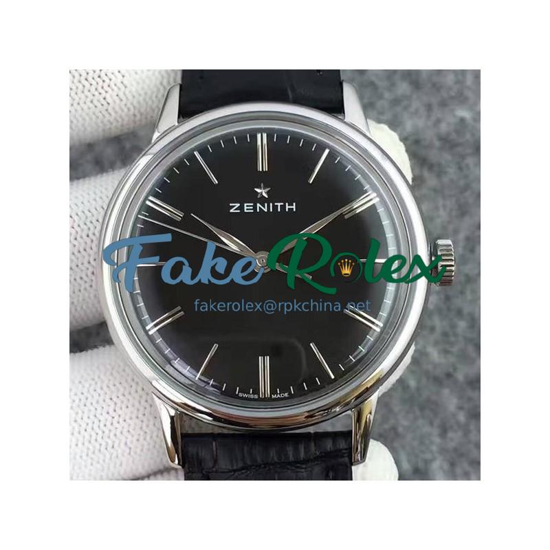 Replica Zenith Elite 6150 03.2270.6150/01.C493 Stainless Steel Black Dial Swiss Elite 6150