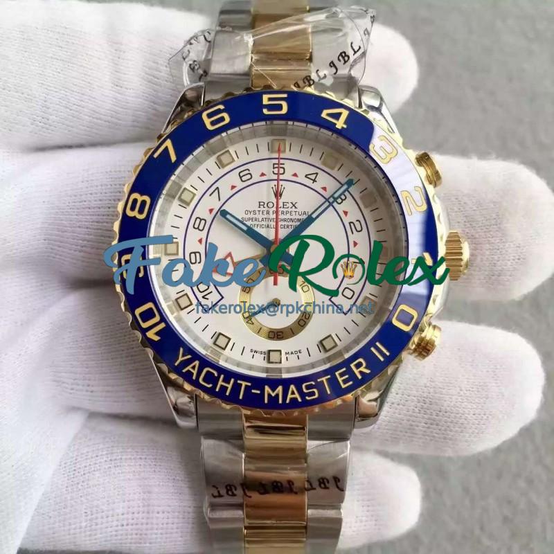 Replica Rolex Yacht-Master II 116681 V5 Stainless Steel & Yellow Gold White Dial Swiss 7750