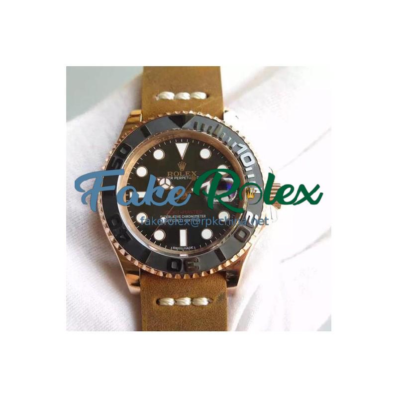 Replica Rolex Yacht-Master 40 116655 BP Rose Gold Black Dial Swiss 2836-2