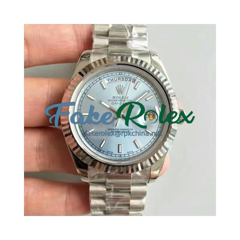 Replica Rolex Day-Date II 218239 41MM V6 Stainless Steel Blue Dial Swiss 2836-2