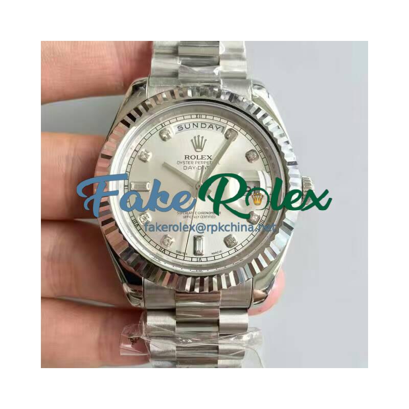 Replica Rolex Day-Date II 218239 41MM V6 Stainless Steel Sundust Dial Swiss 2836-2