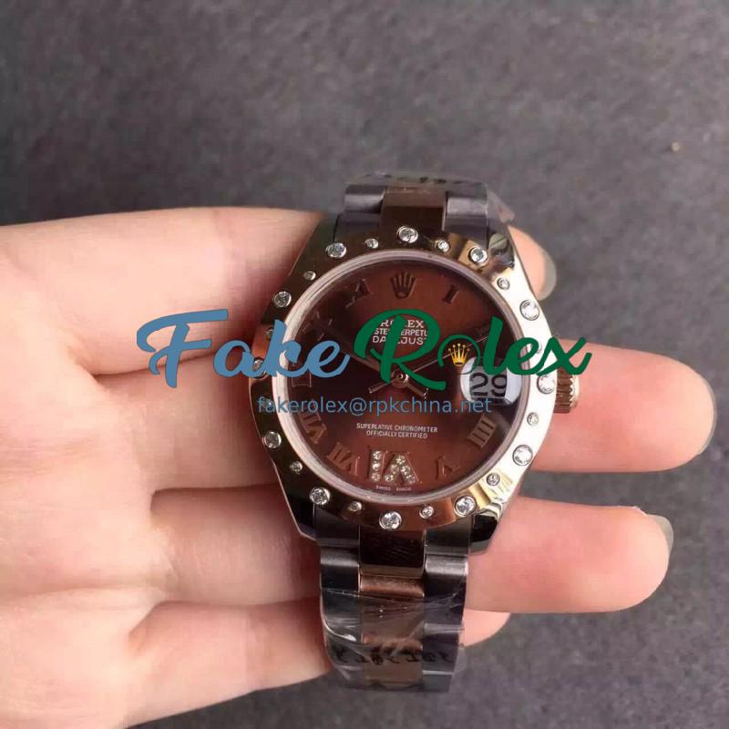 Replica Rolex Lady Datejust 31 178341 31MM V5 Stainless Steel & Rose Gold Chocolate Dial Swiss 2836-2