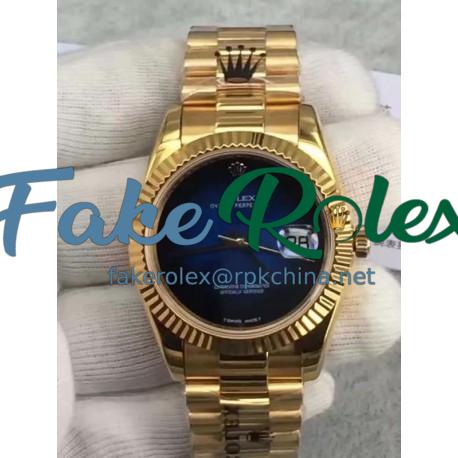 Replica Rolex Datejust 41 Lapis Lazuli Yellow Gold Blue Dial Swiss 3255