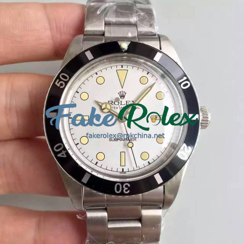 Replica Rolex Submariner 6538 Big Crown LF Stainless Steel White Dial Swiss 2836-2