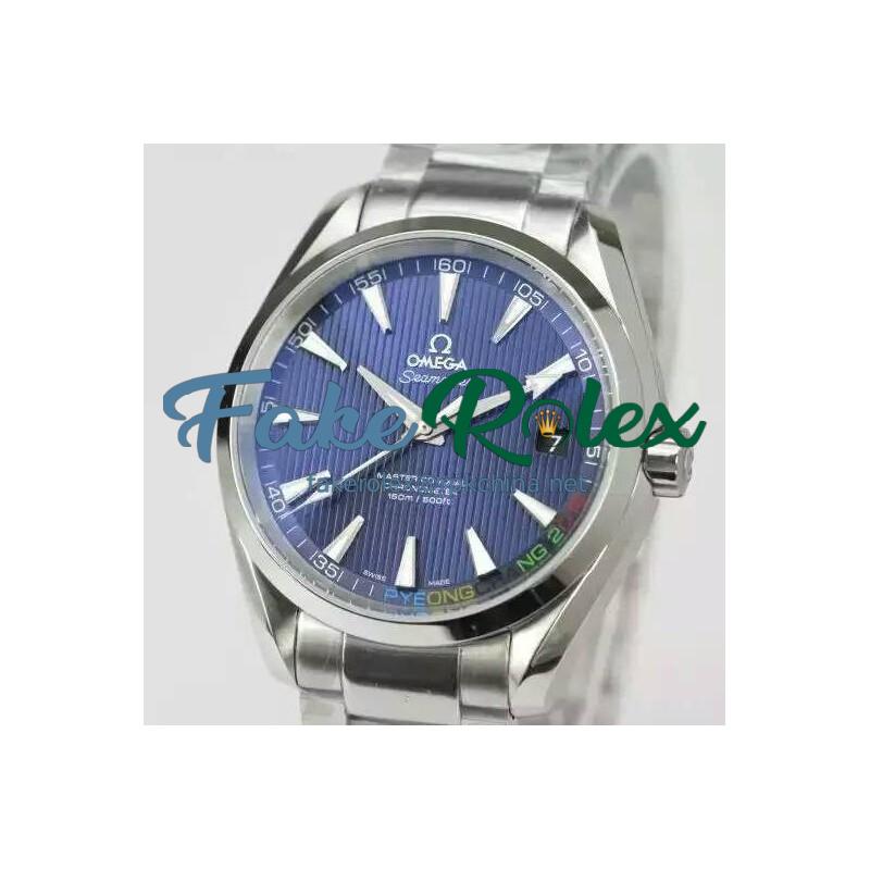 Replica Omega Seamaster Aqua Terra 150M Pyeongchang 2018 Limited Edition 41MM Stainless Steel Blue Dial Swiss 8500