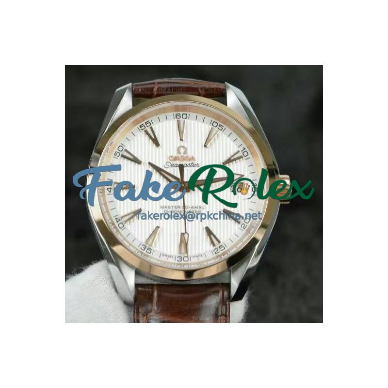 Replica Omega Seamaster Aqua Terra 150M 41MM Rose Gold & Stainless Steel White Dial Swiss 8500