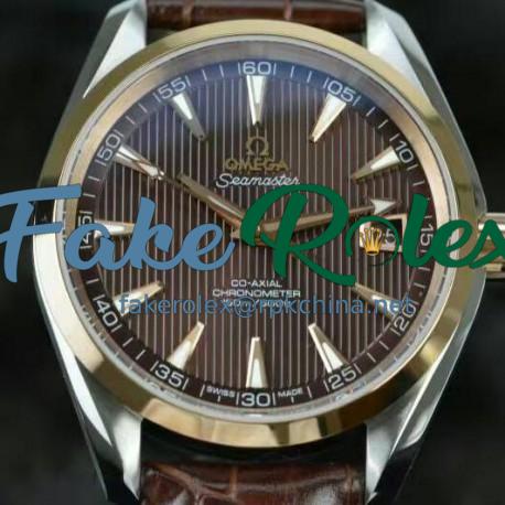 Replica Omega Seamaster Aqua Terra 150M 41MM Rose Gold & Stainless Steel Brown Dial Swiss 8501