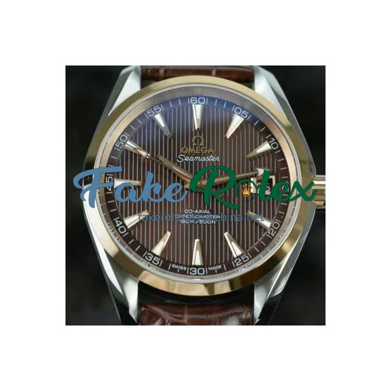 Replica Omega Seamaster Aqua Terra 150M 41MM Rose Gold & Stainless Steel Brown Dial Swiss 8501